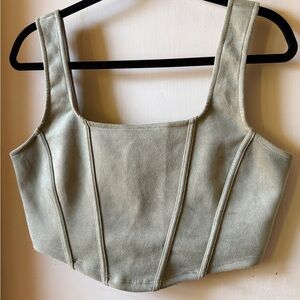 Women's Sage Green Crop Top